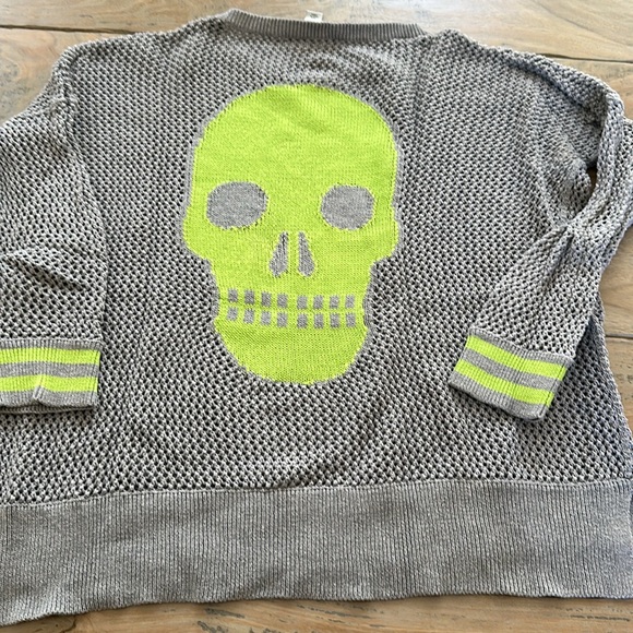 Cotton by Autumn Cashmere - Crochet Skull sweater. 100% Cotton. Size S - so cute - Picture 7 of 9